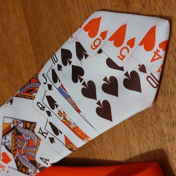Ralph Marlin 1991 Novelty Casino Playing Cards Print Polyester Necktie USA Made - Picture 3 of 7